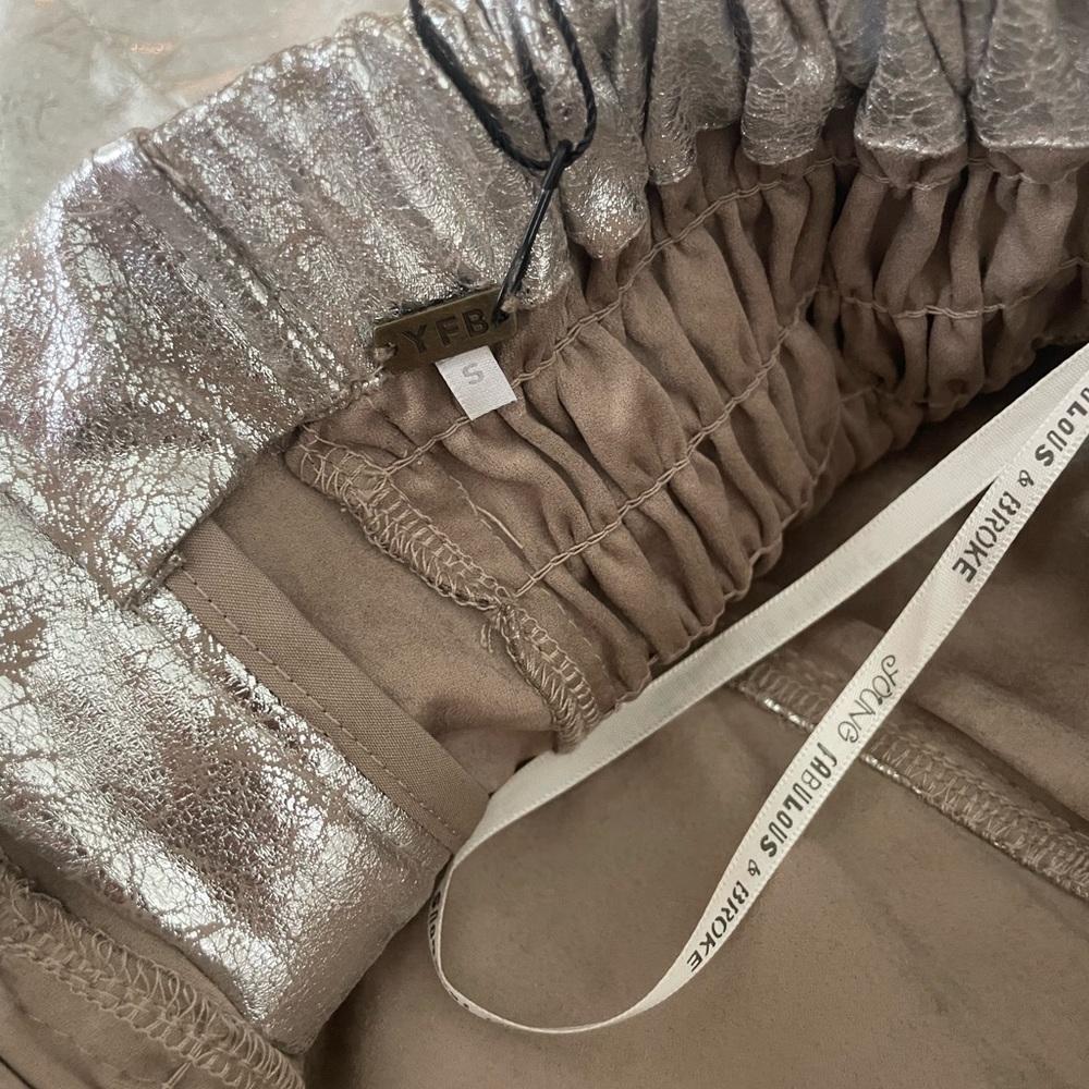 YFB Leather Silver Strapless Gown - Picture 8 of 8